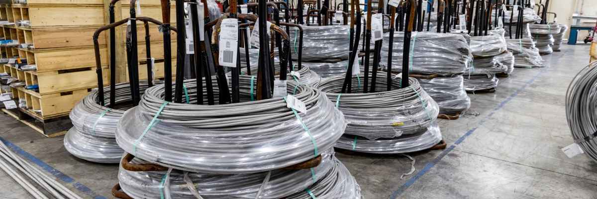 blue and white electric wires